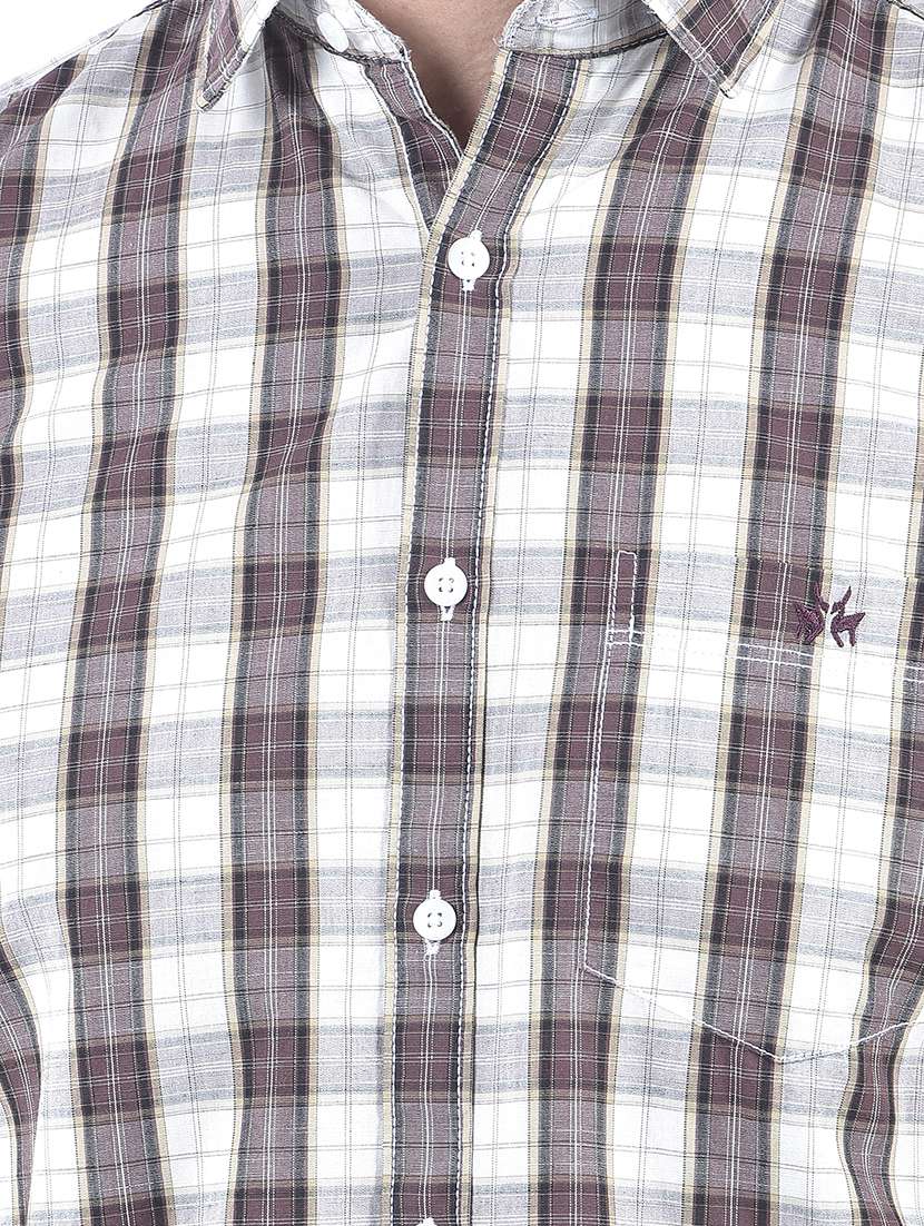 men checkered short sleeve slim fit casual shirt - 21987501 -  Standard Image - 5