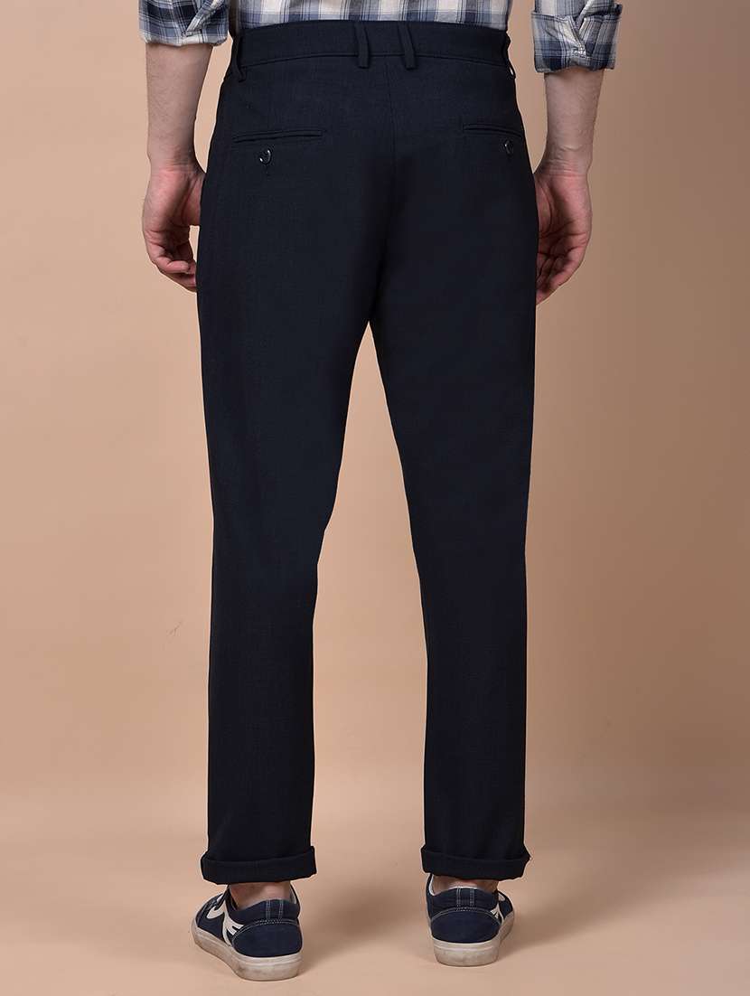 Men Checkered Mid Rise Flat Front Casual Chinos - 21987532 -  Standard Image - 3