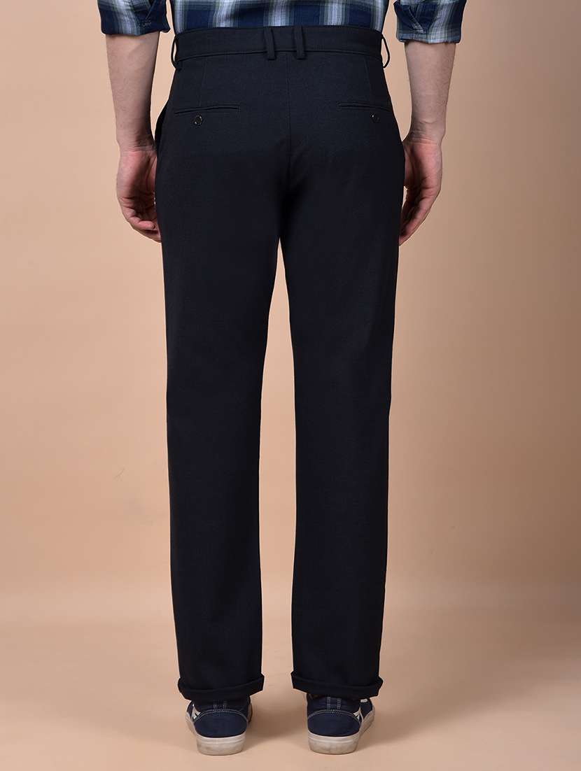 men solid mid rise flat front casual chinos  - 21987533 -  Standard Image - 3