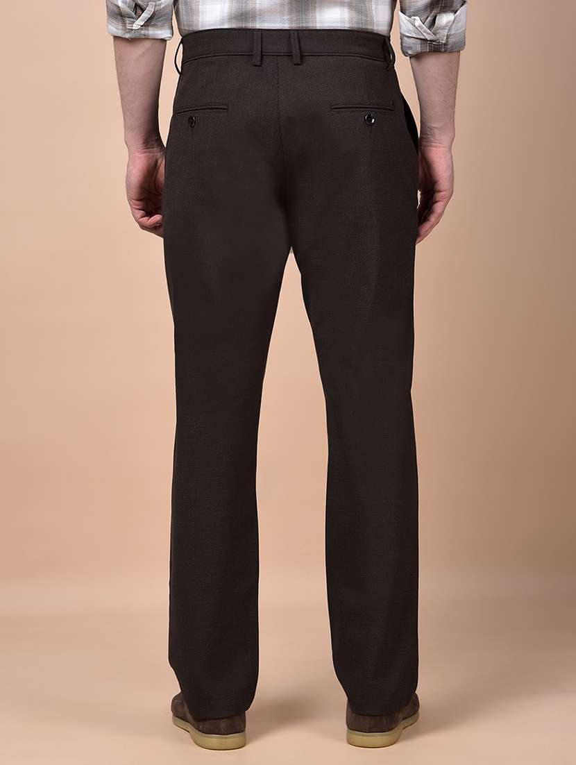 men solid mid rise flat front casual chinos  - 21987534 -  Standard Image - 3