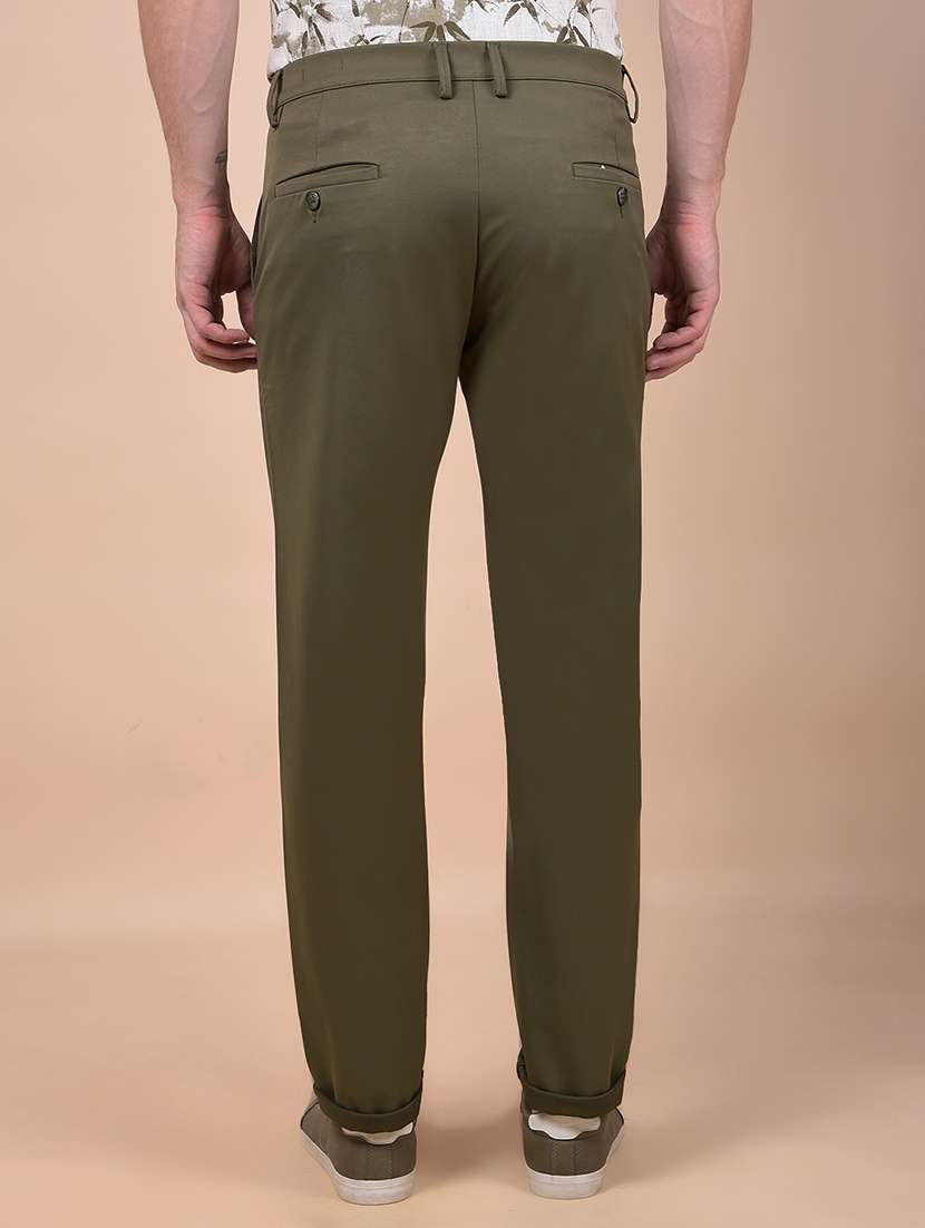 men solid mid rise flat front casual chinos  - 21987538 -  Standard Image - 3