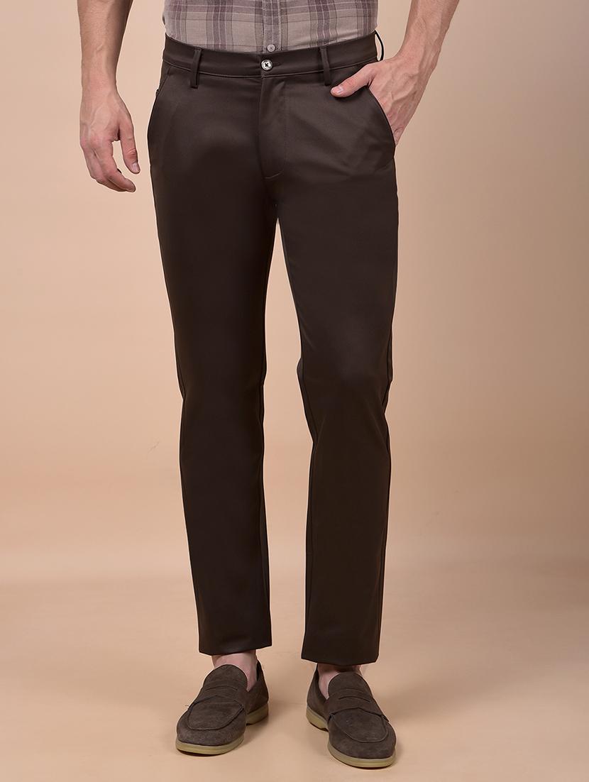 men solid mid rise flat front casual chinos - 21987539 - Zoom Image - 0