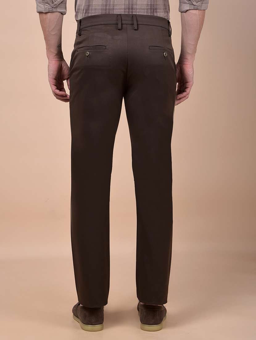 men solid mid rise flat front casual chinos - 21987539 - Standard Image - 3