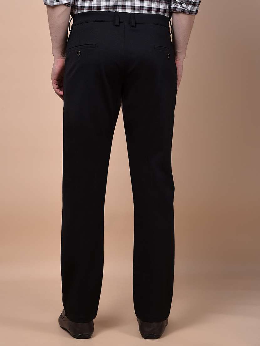 men solid mid rise flat front casual chinos  - 21987541 -  Standard Image - 3