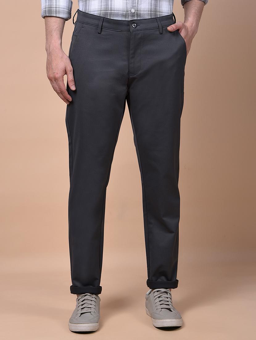 men solid mid rise flat front casual chinos  - 21987542 -  Zoom Image - 0
