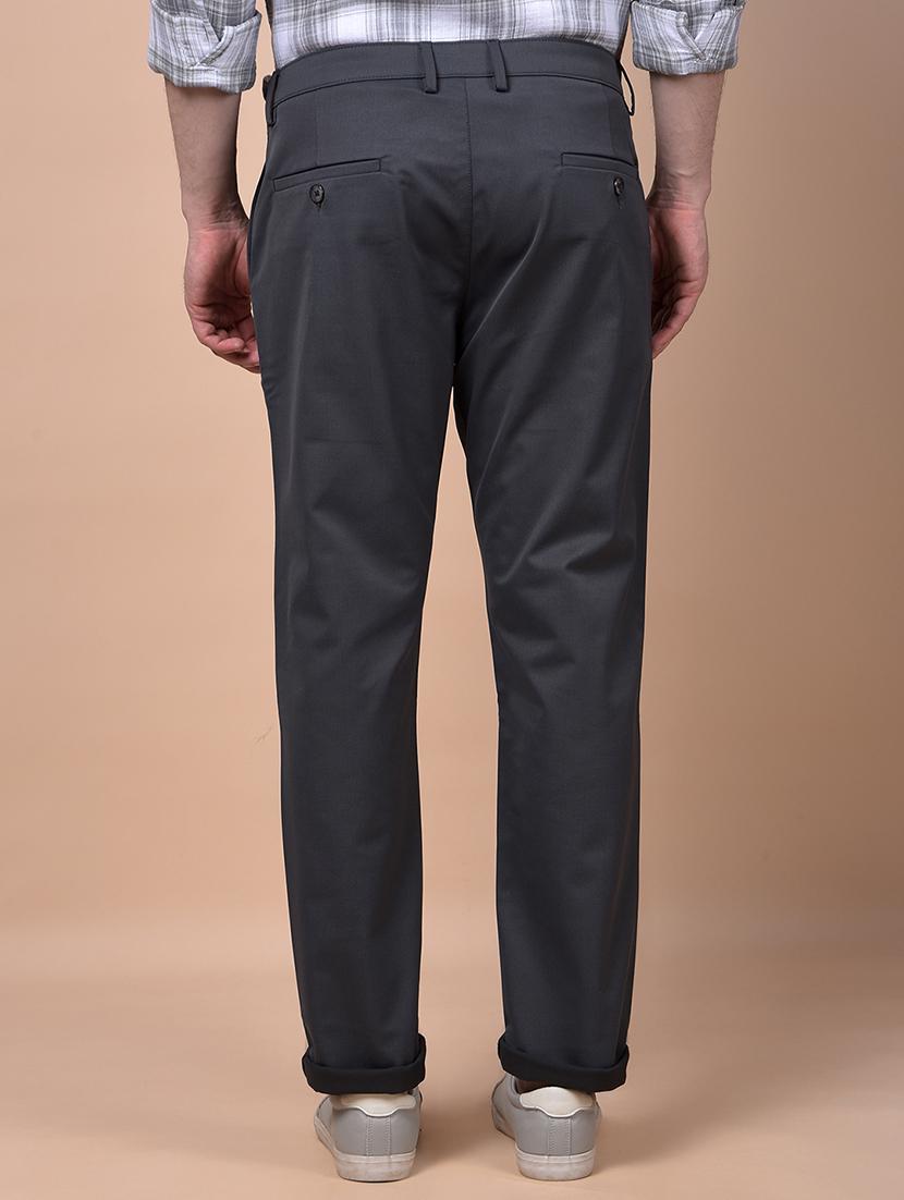 men solid mid rise flat front casual chinos - 21987542 - Standard Image - 3