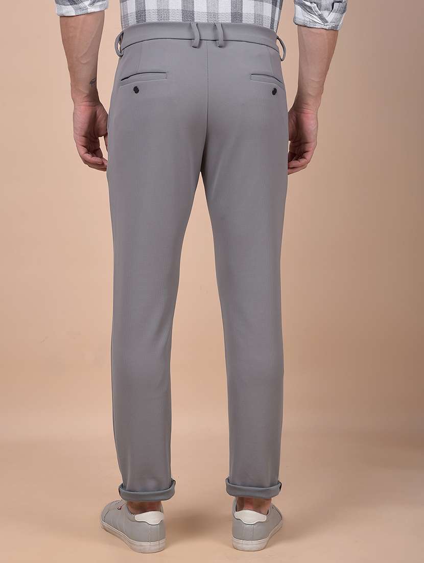 men solid mid rise flat front casual chinos - 21987543 - Standard Image - 3