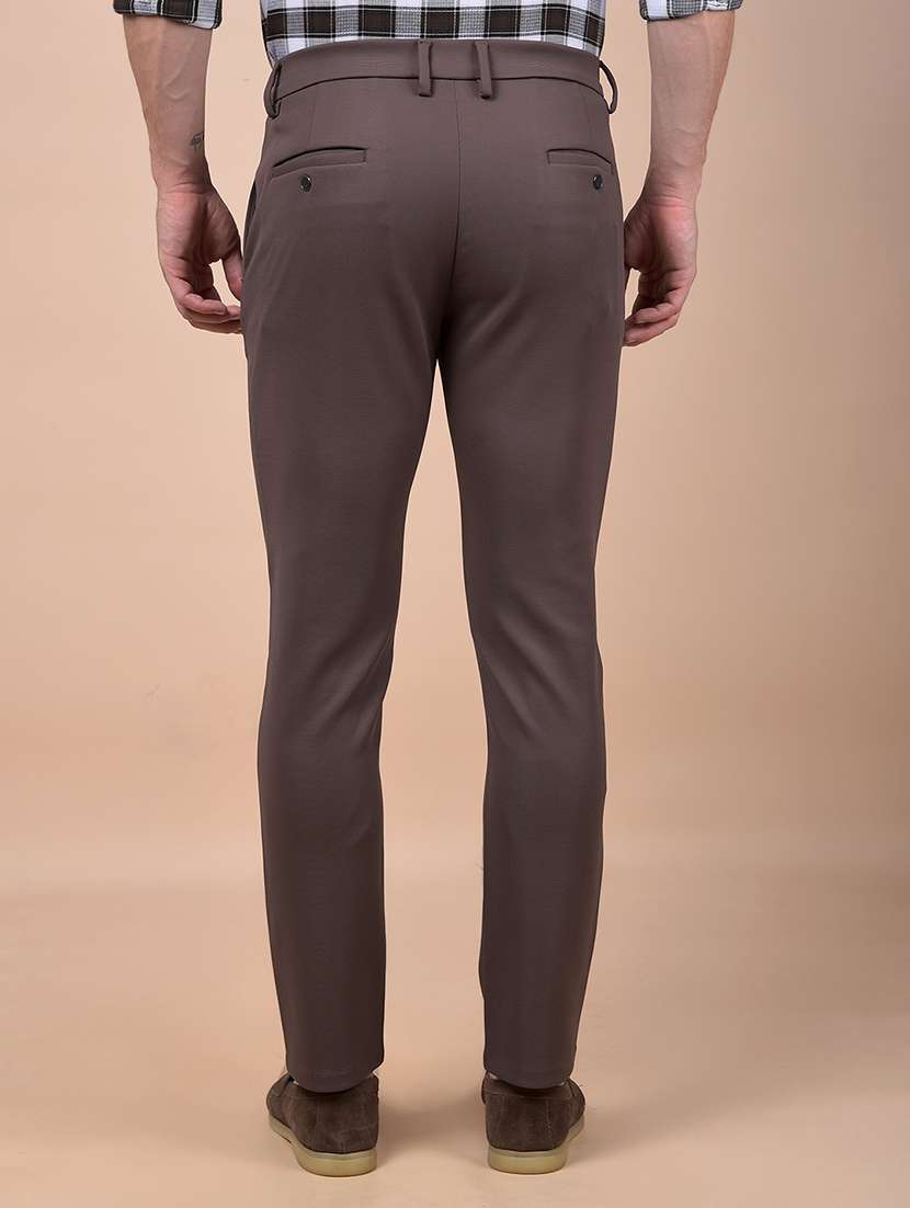 men solid mid rise flat front casual chinos - 21987544 - Standard Image - 3