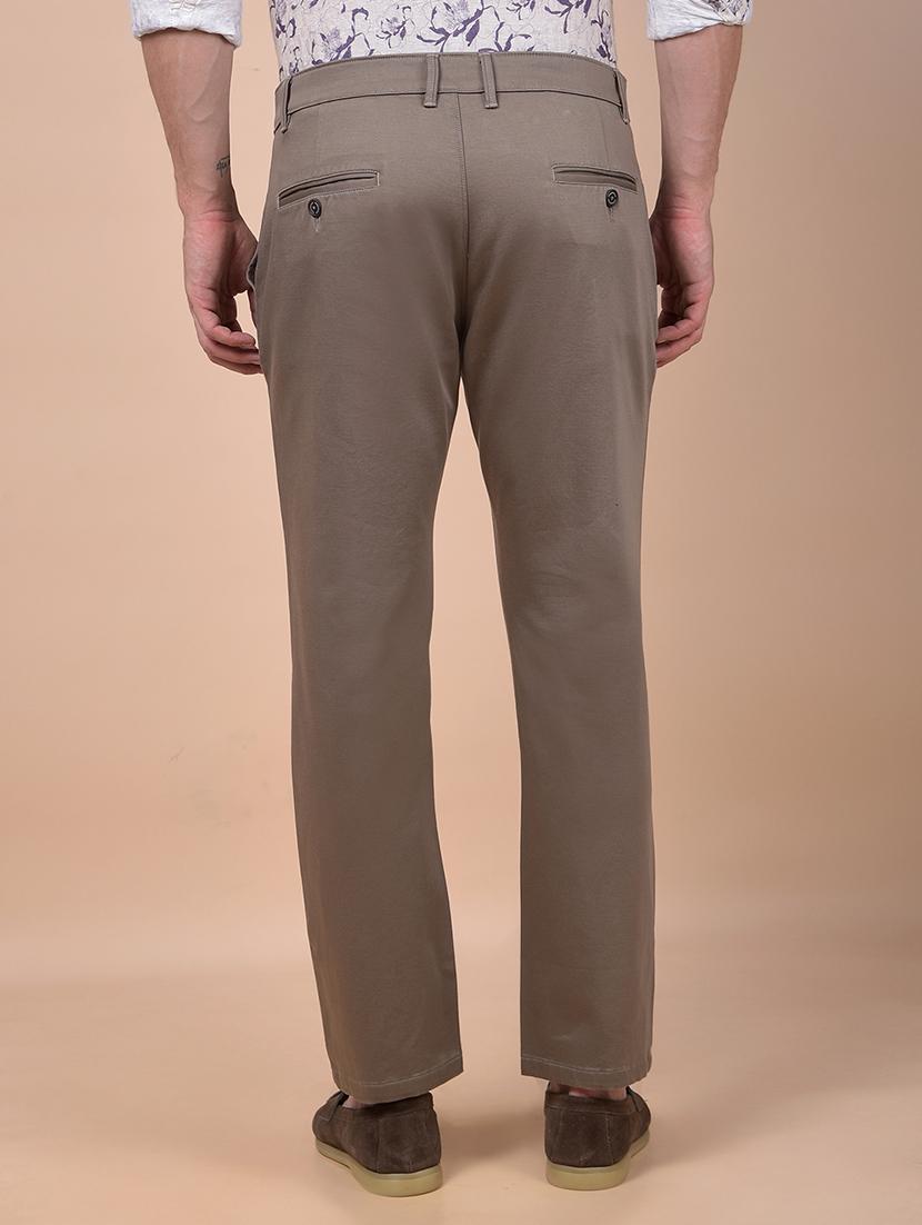 men solid mid rise flat front casual chinos - 21987549 - Standard Image - 3