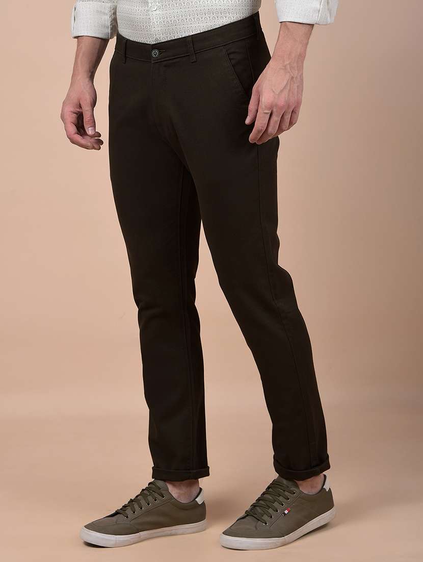 men solid mid rise flat front casual chinos  - 21987552 -  Standard Image - 3