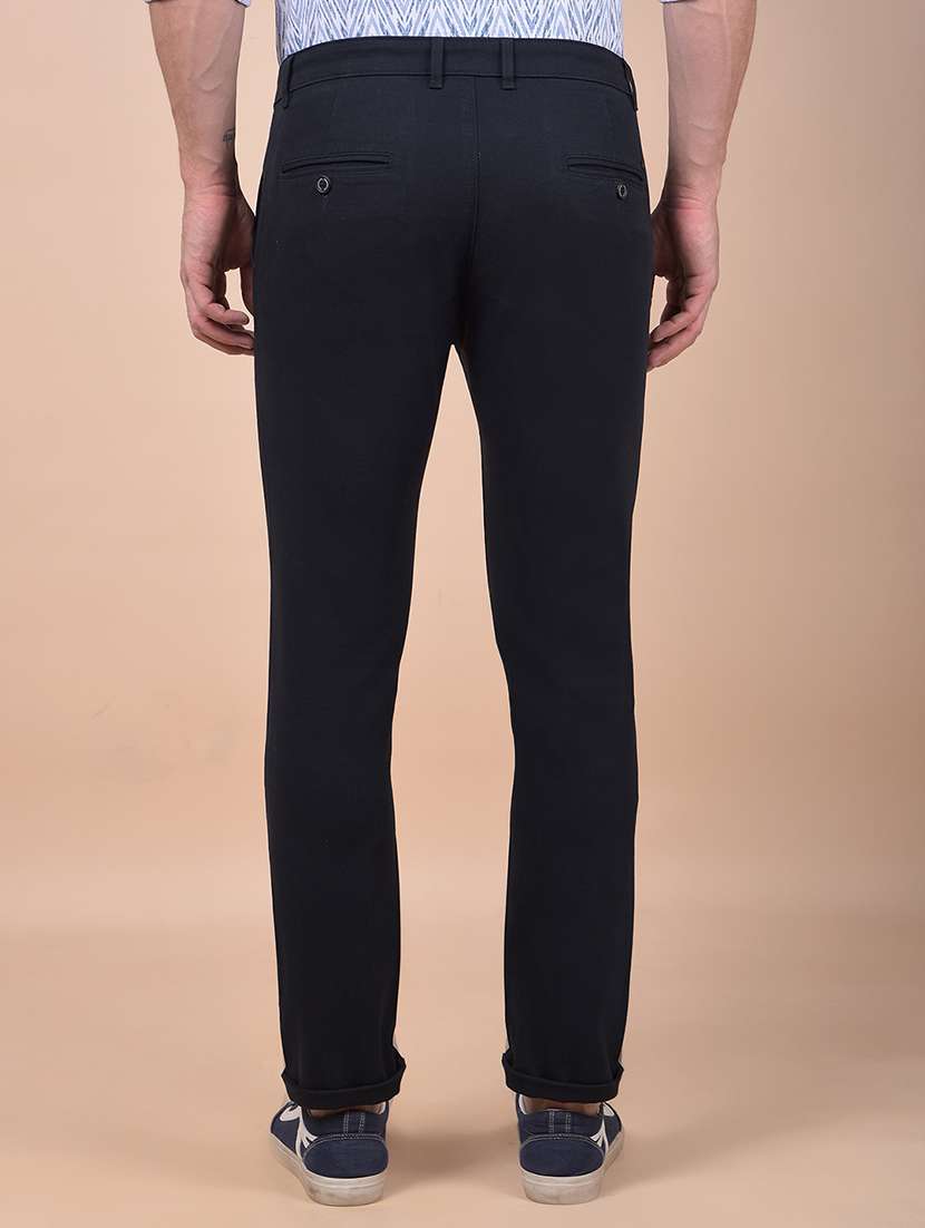 men solid mid rise flat front casual chinos  - 21987553 -  Standard Image - 3