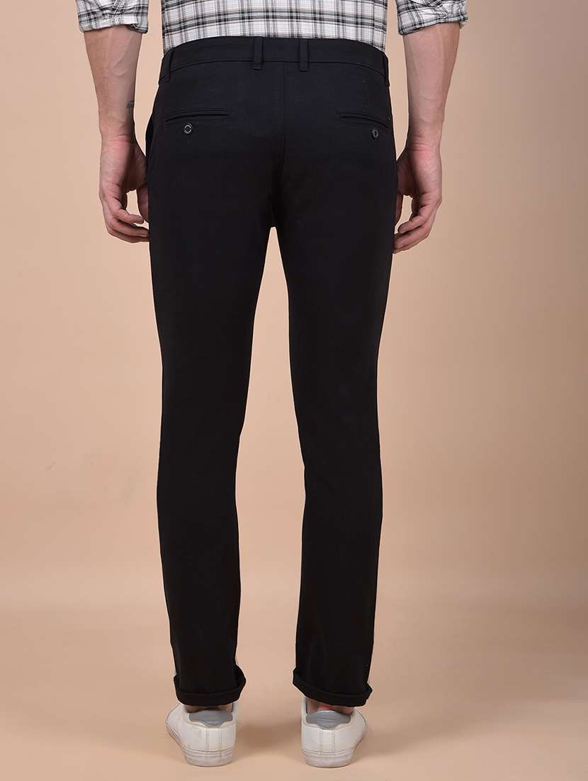 men solid mid rise flat front casual chinos - 21987554 - Standard Image - 3