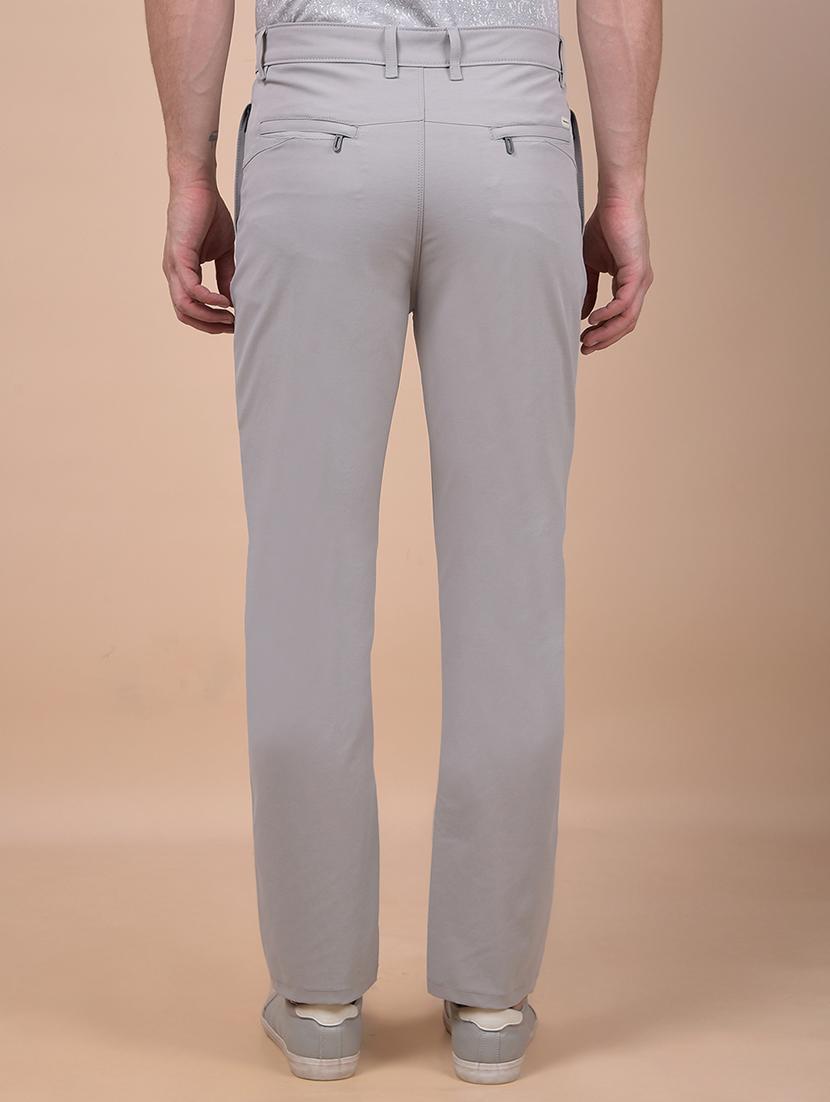 men solid mid rise flat front casual chinos - 21987555 - Standard Image - 3