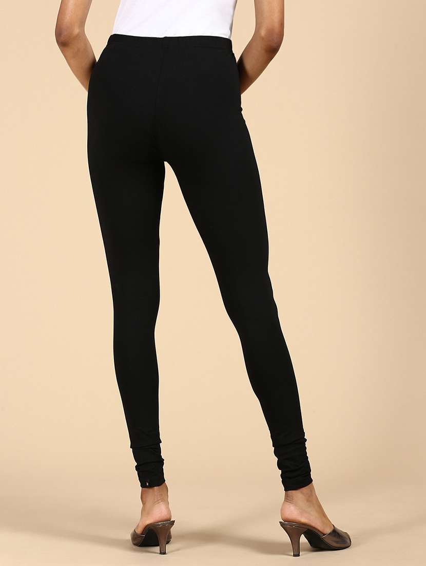 women pack of 2 solid mid rise churidar legging - 21987567 -  Standard Image - 3