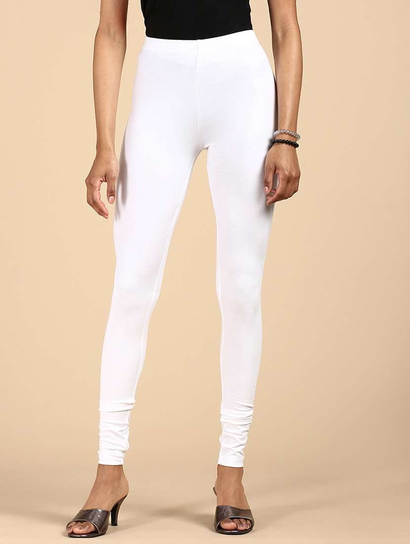 women solid mid rise full legth legging