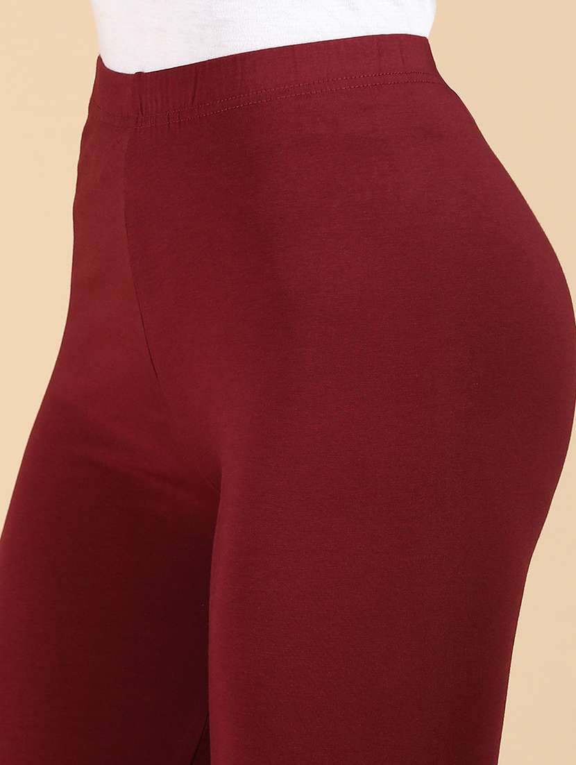 women solid mid rise full legth legging - 21987581 -  Standard Image - 3