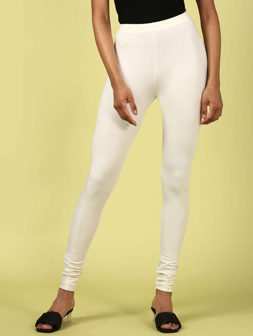 women solid mid rise full legth legging