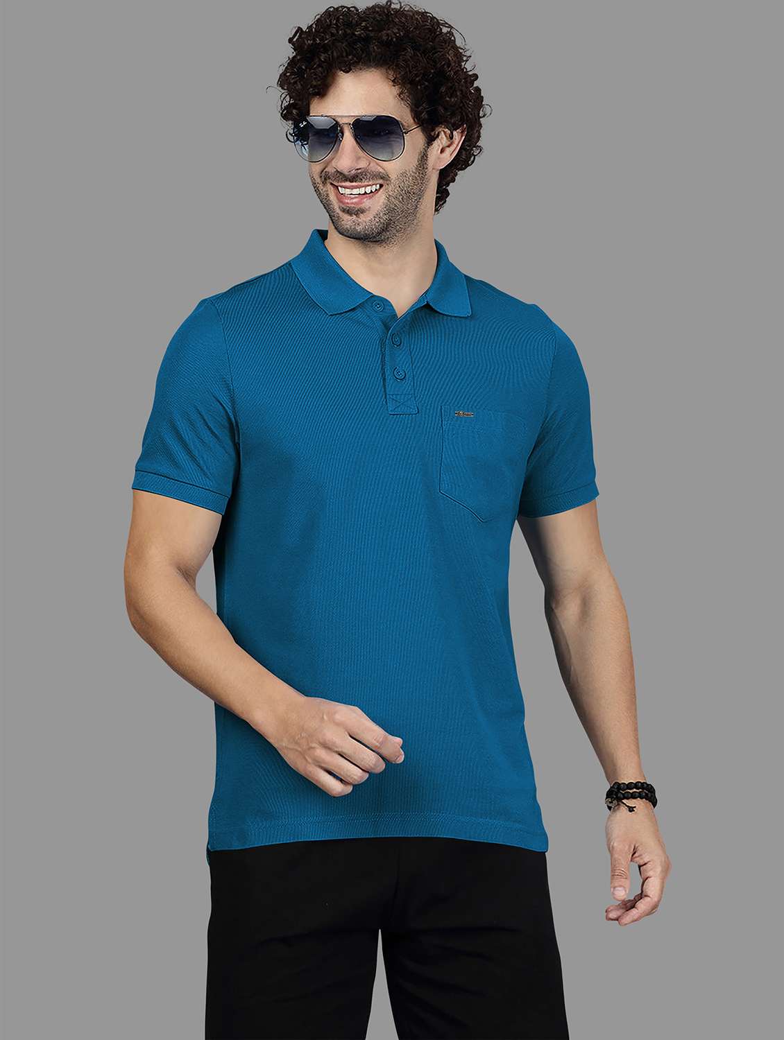 men solid short sleeve regular fit polo t-shirt
