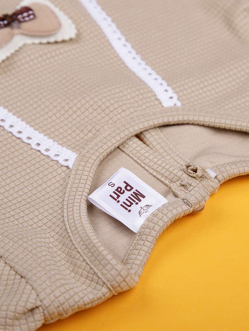 girls solid short sleeve frock with blommer - 21987651 -  Standard Image - 3