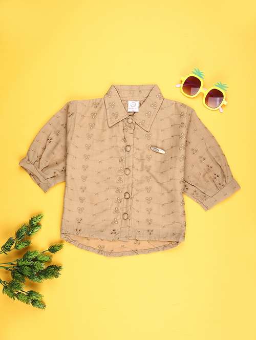 girls collared short sleeve top - 21987721 -  Standard Image - 0