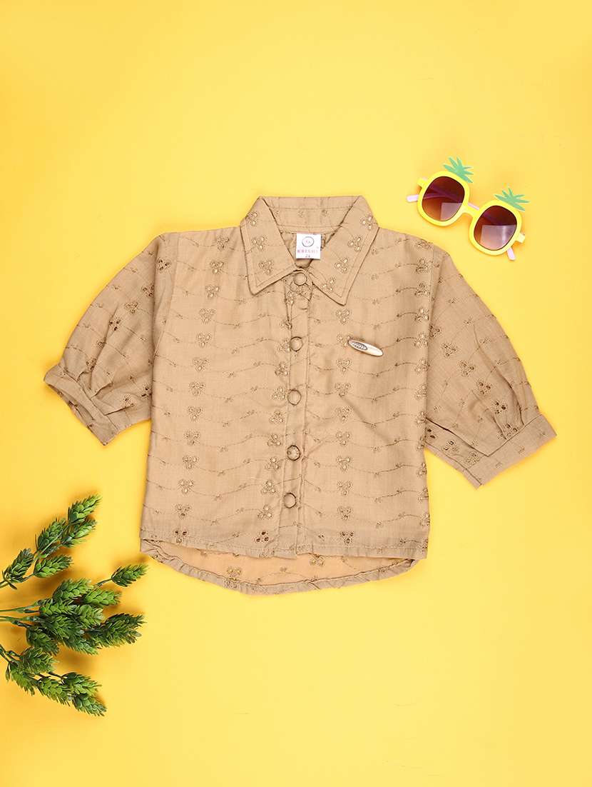 girls collared short sleeve top