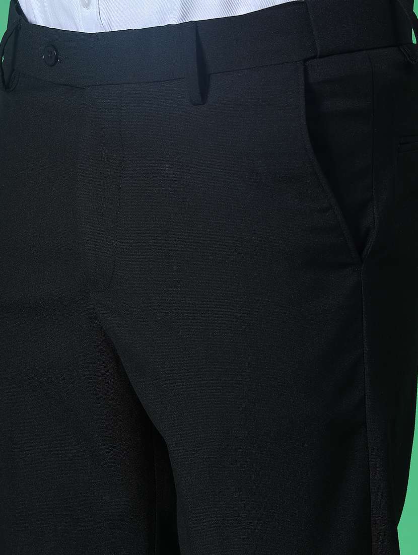 men solid mid rise flat front formal trouser - 21987746 -  Standard Image - 5