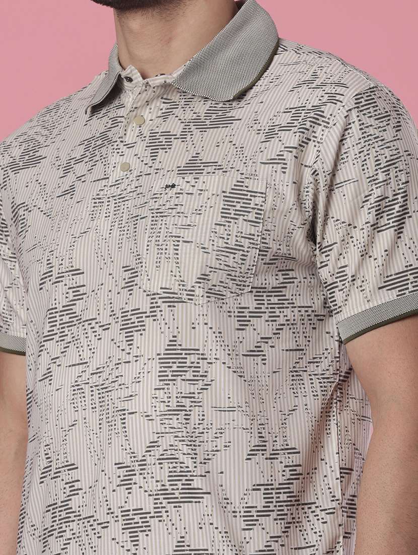 men printed short sleeve regular fit polo t-shirt - 21987807 -  Standard Image - 3