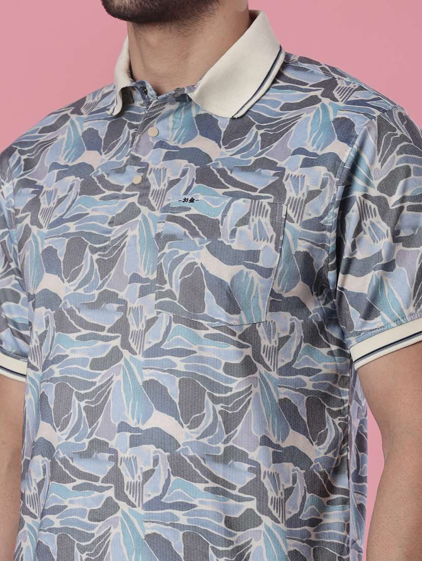 men printed short sleeve regular fit polo t-shirt - 21987811 - Standard Image - 3