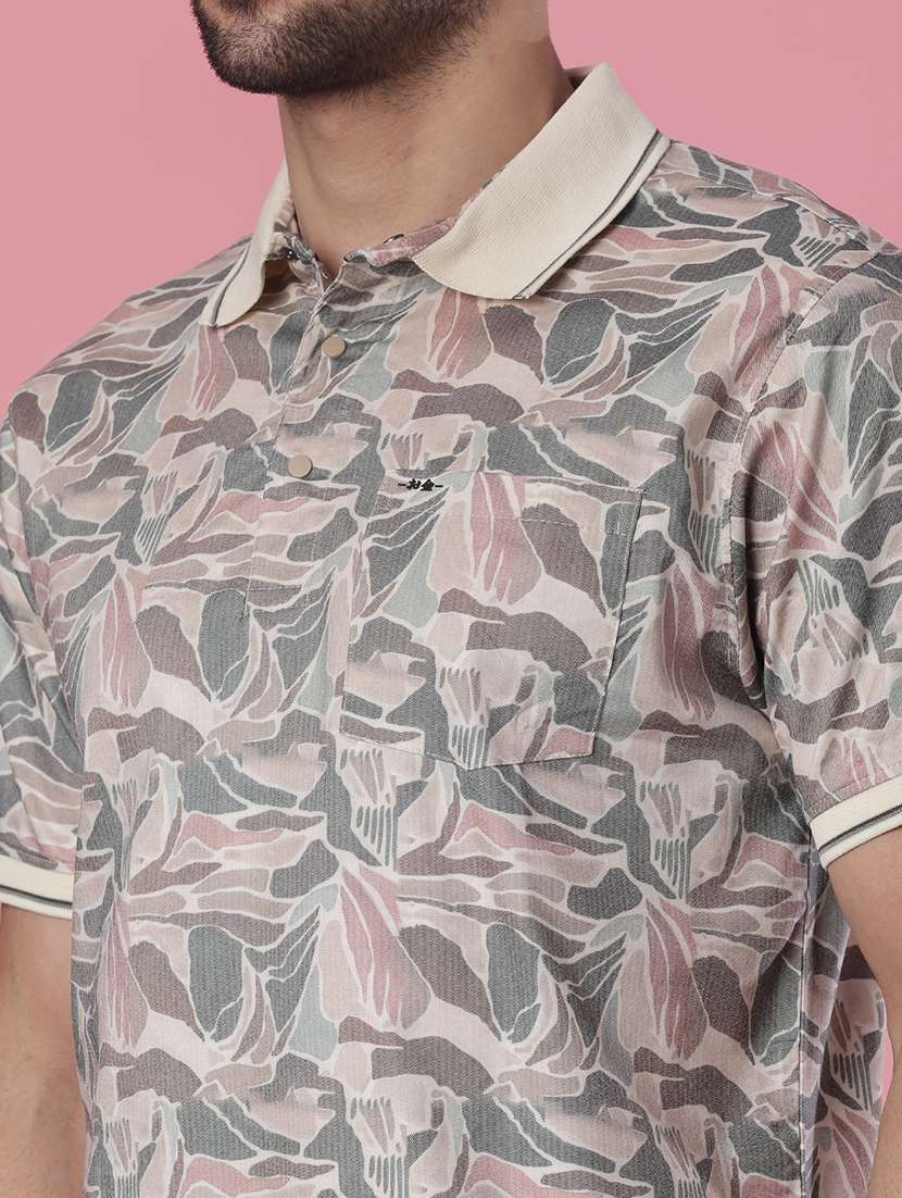 men printed short sleeve regular fit polo t-shirt - 21987813 -  Standard Image - 3