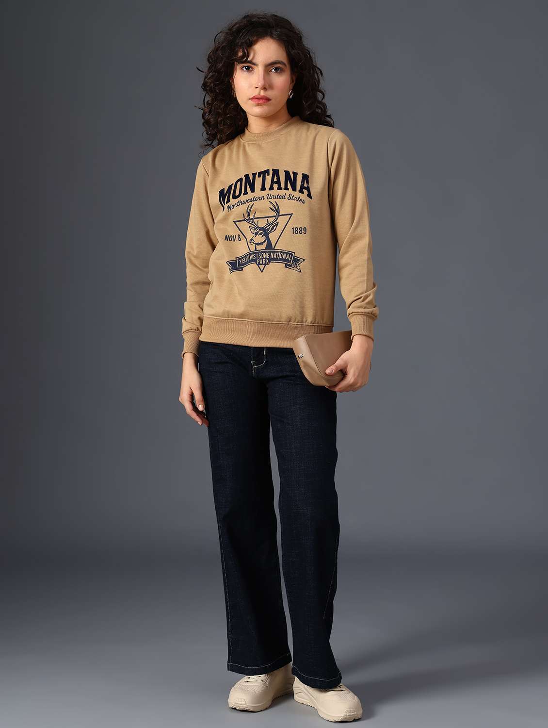 women printed long sleeve sweatshirt - 21987817 -  Standard Image - 5