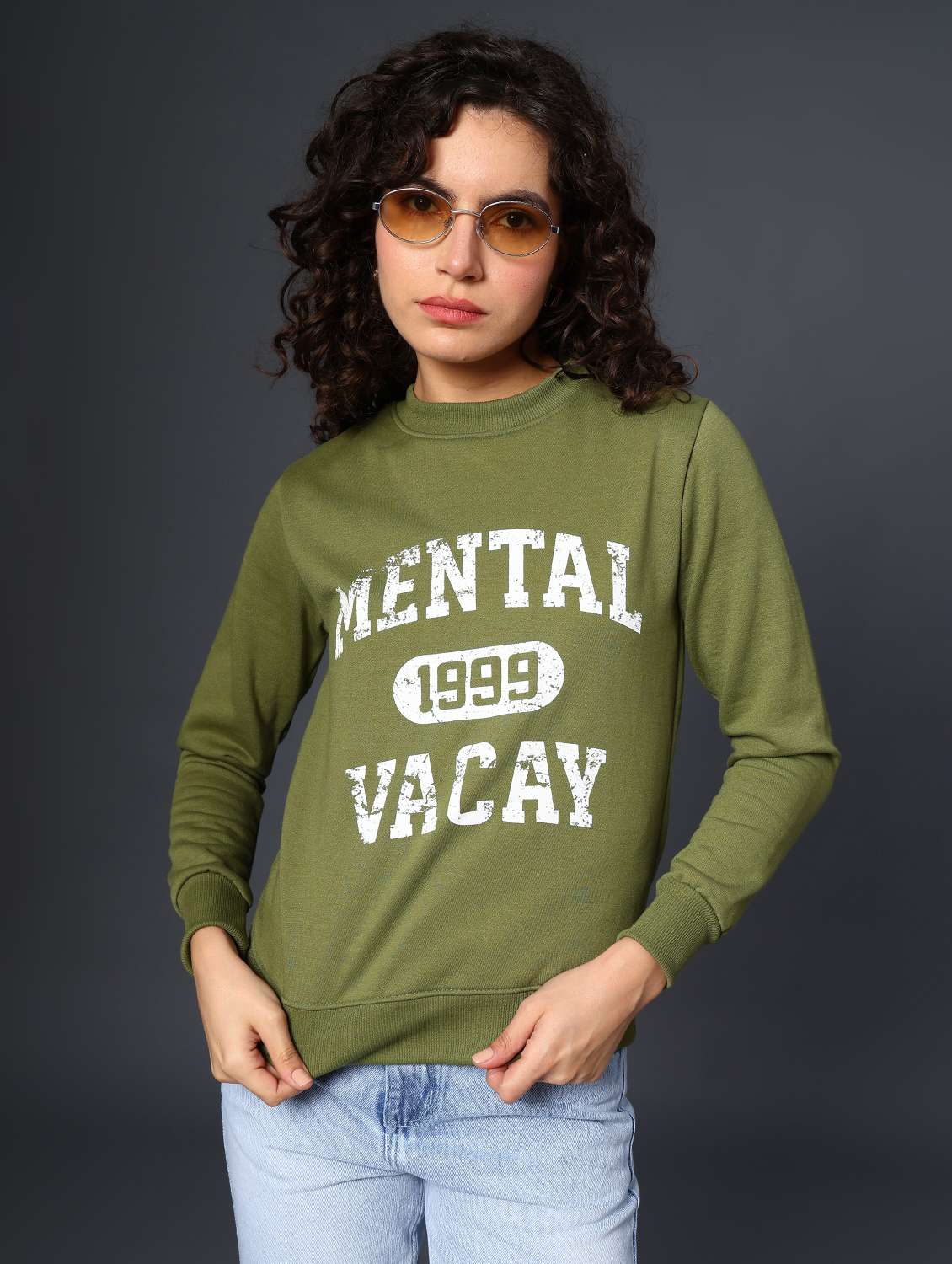 women printed long sleeve sweatshirt