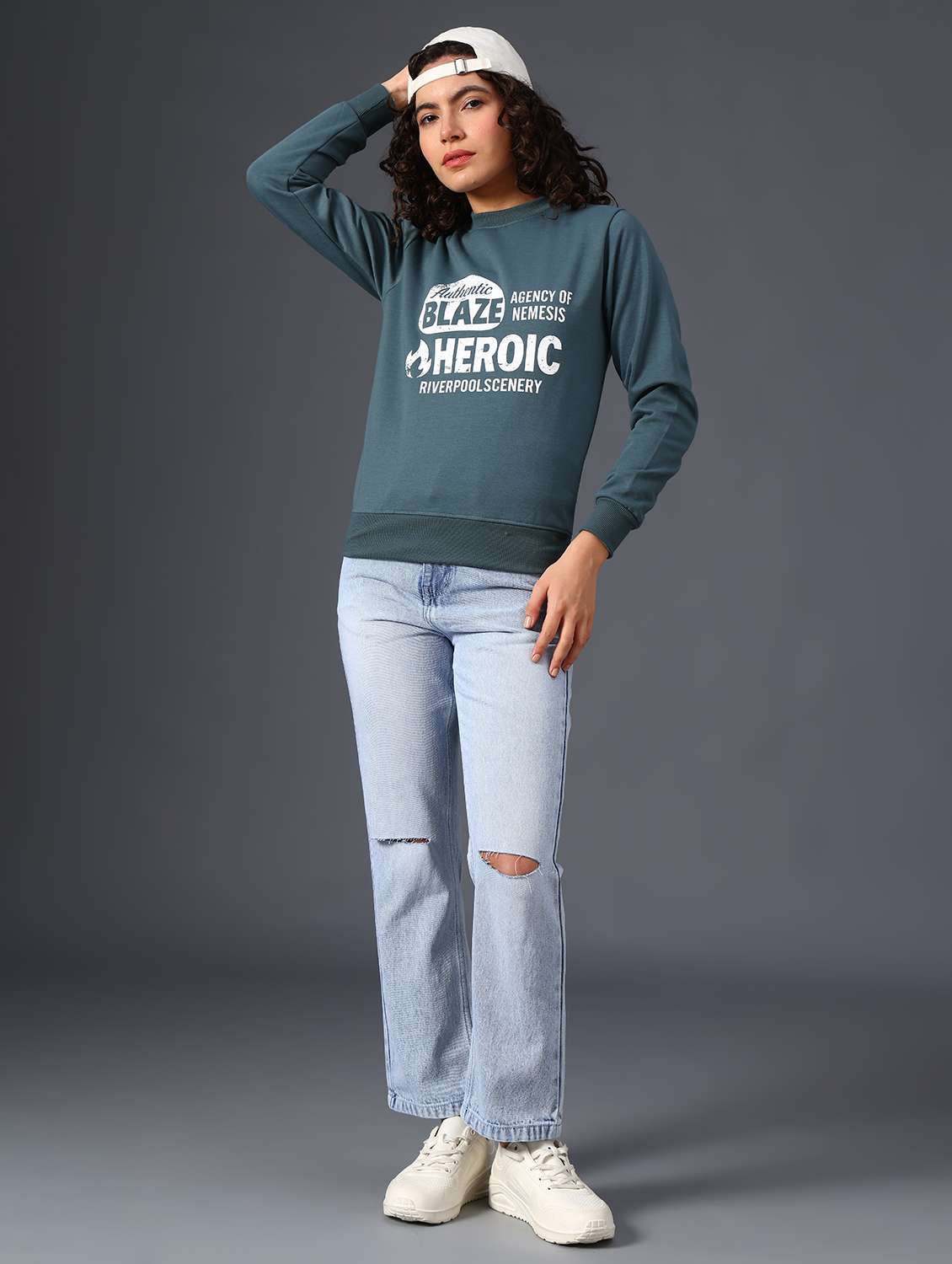 women printed long sleeve sweatshirt - 21987820 -  Standard Image - 5