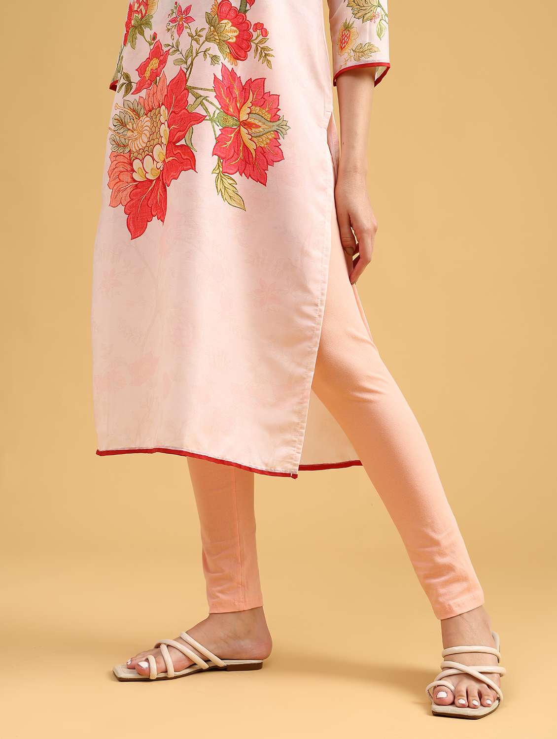 women solid mid rise ankle length legging - 21987850 -  Standard Image - 5