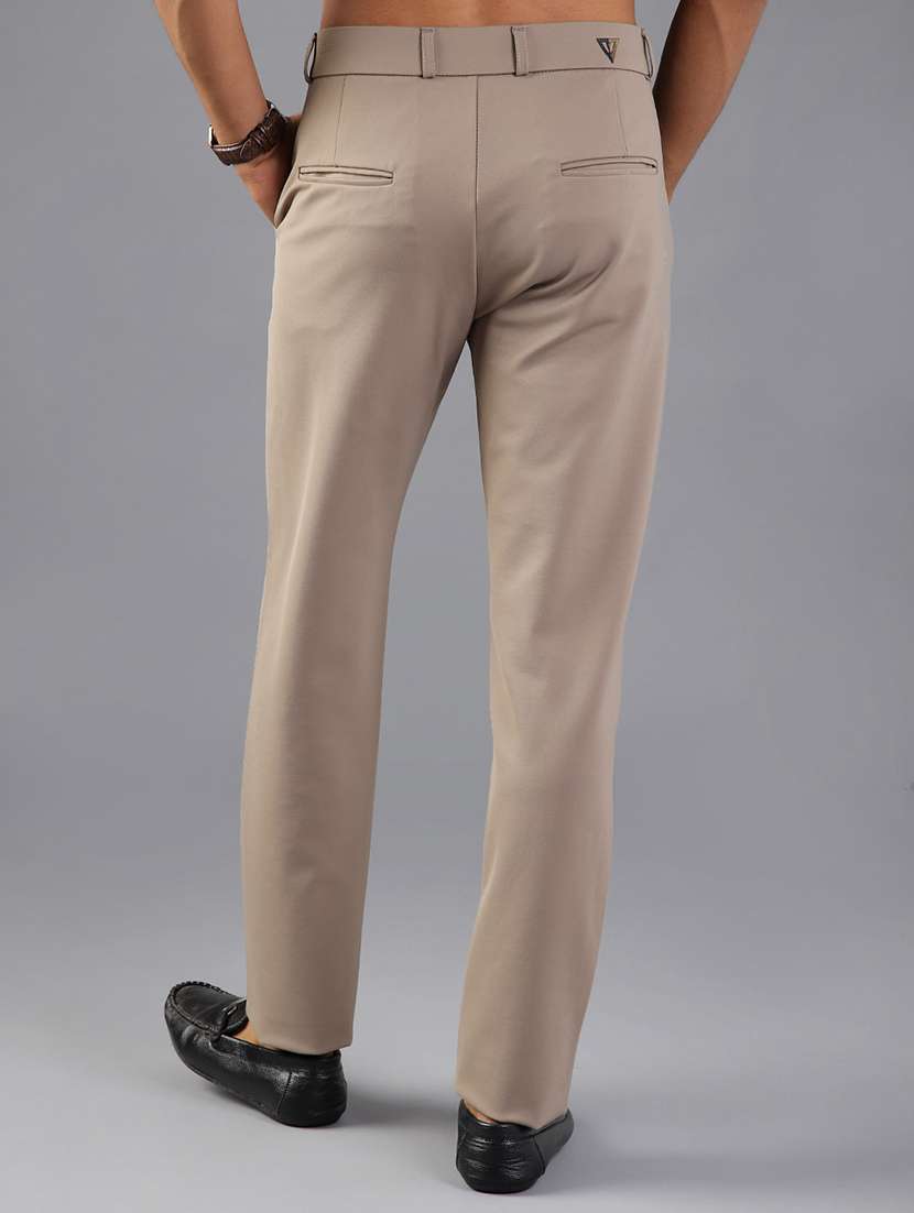 men solid mid rise casual chinos - 21987880 -  Standard Image - 3