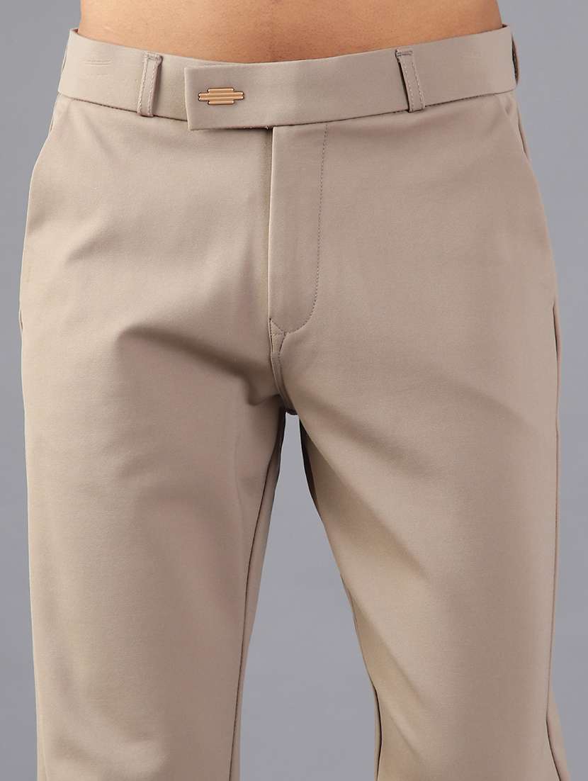 men solid mid rise casual chinos - 21987880 -  Standard Image - 5