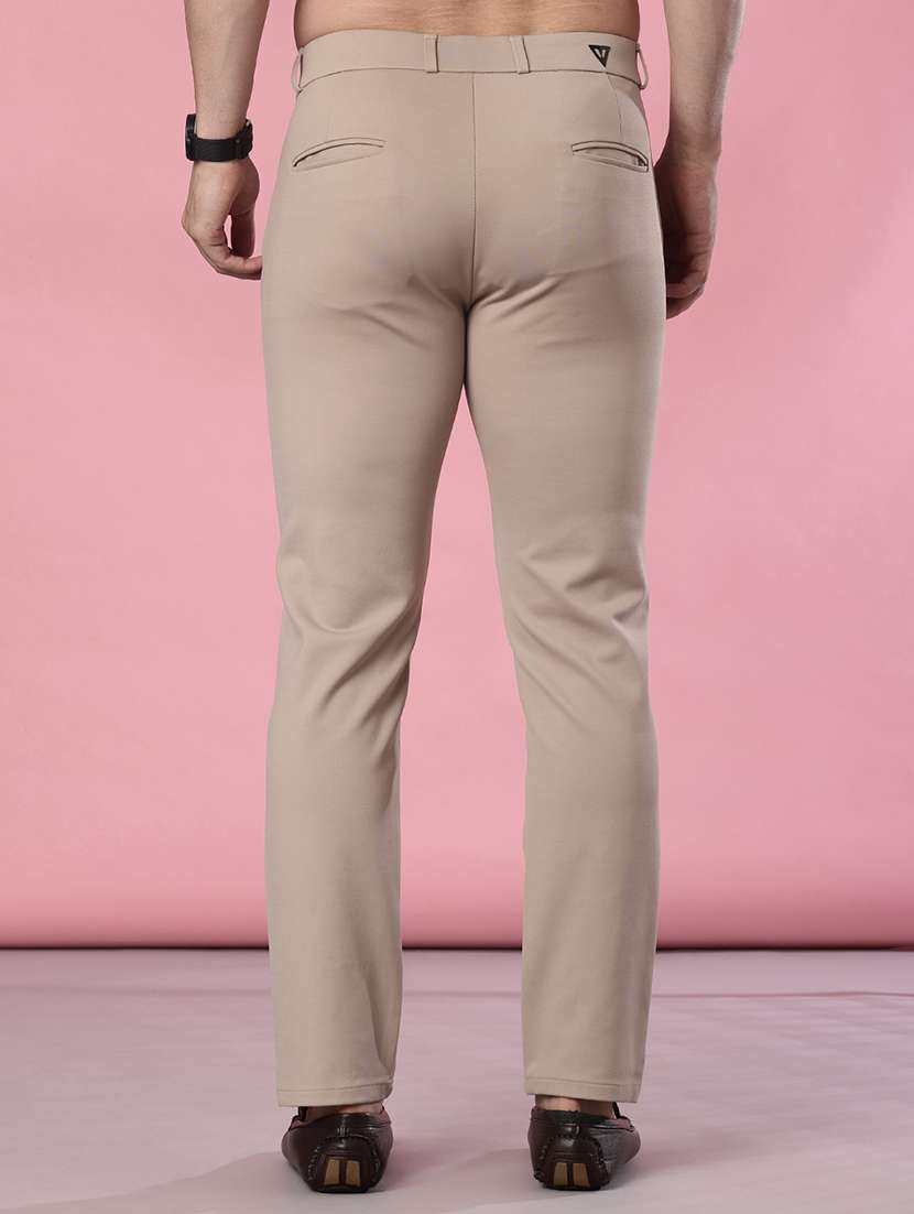 men solid mid rise casual chinos - 21987881 -  Standard Image - 3