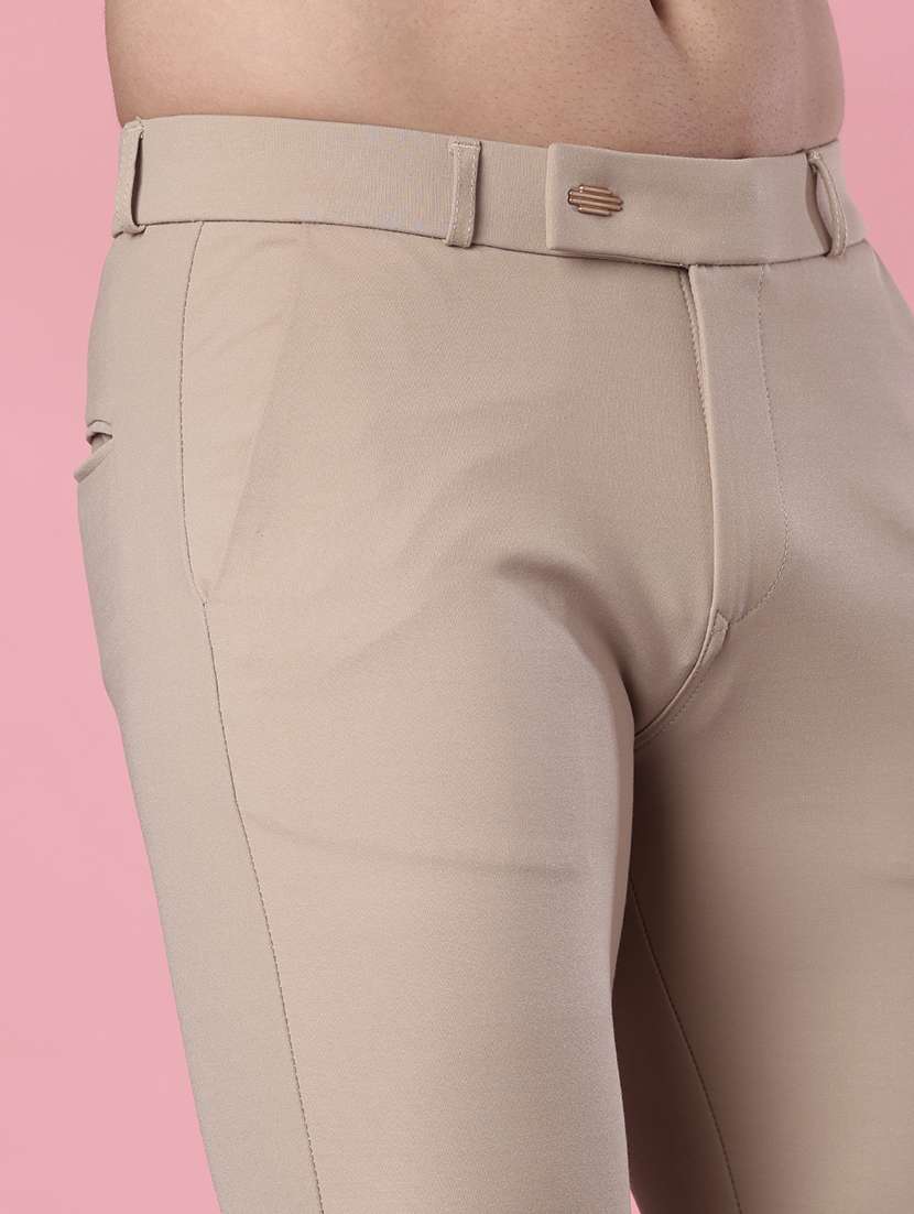 men solid mid rise casual chinos - 21987881 -  Standard Image - 5