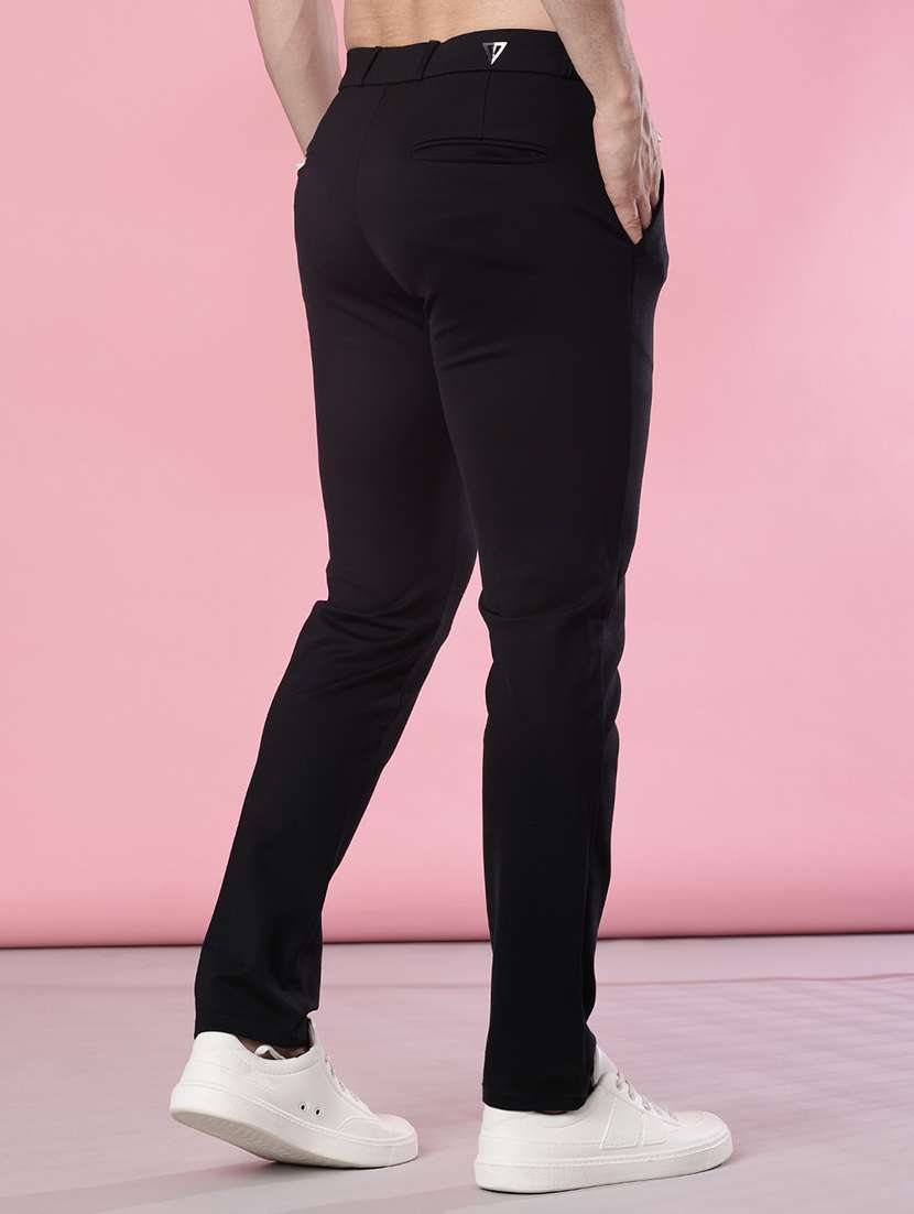 men solid mid rise casual chinos - 21987883 - Standard Image - 3