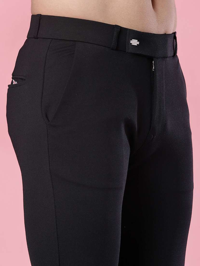 men solid mid rise casual chinos - 21987883 - Standard Image - 5