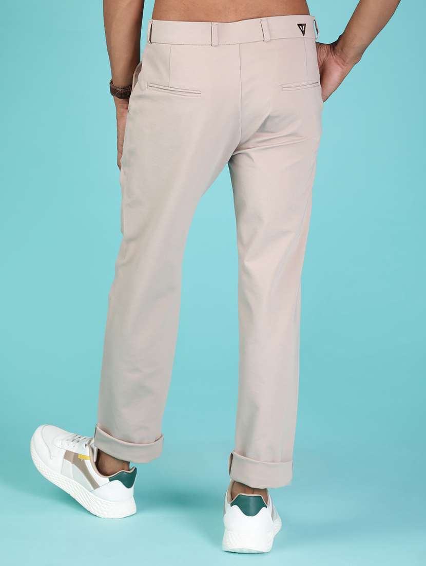 men solid mid rise casual chinos - 21987888 -  Standard Image - 3