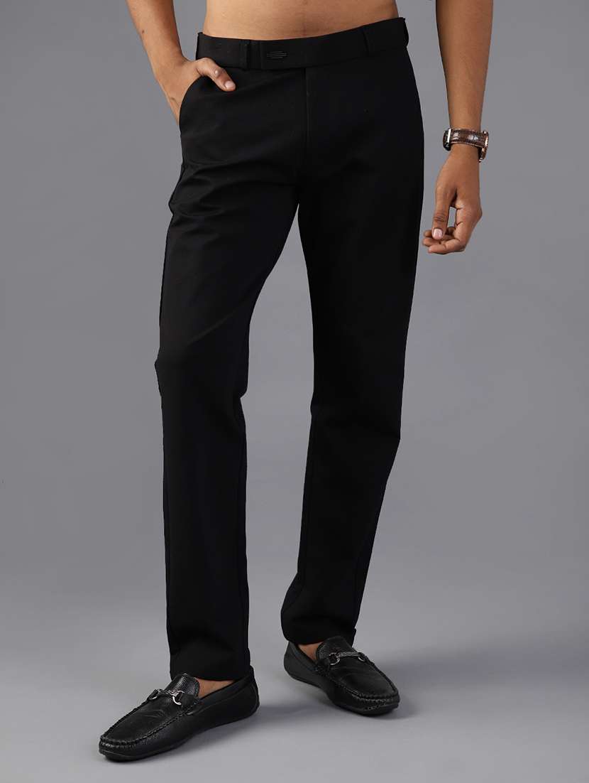men solid mid rise casual chinos - 21987898 -  Zoom Image - 0