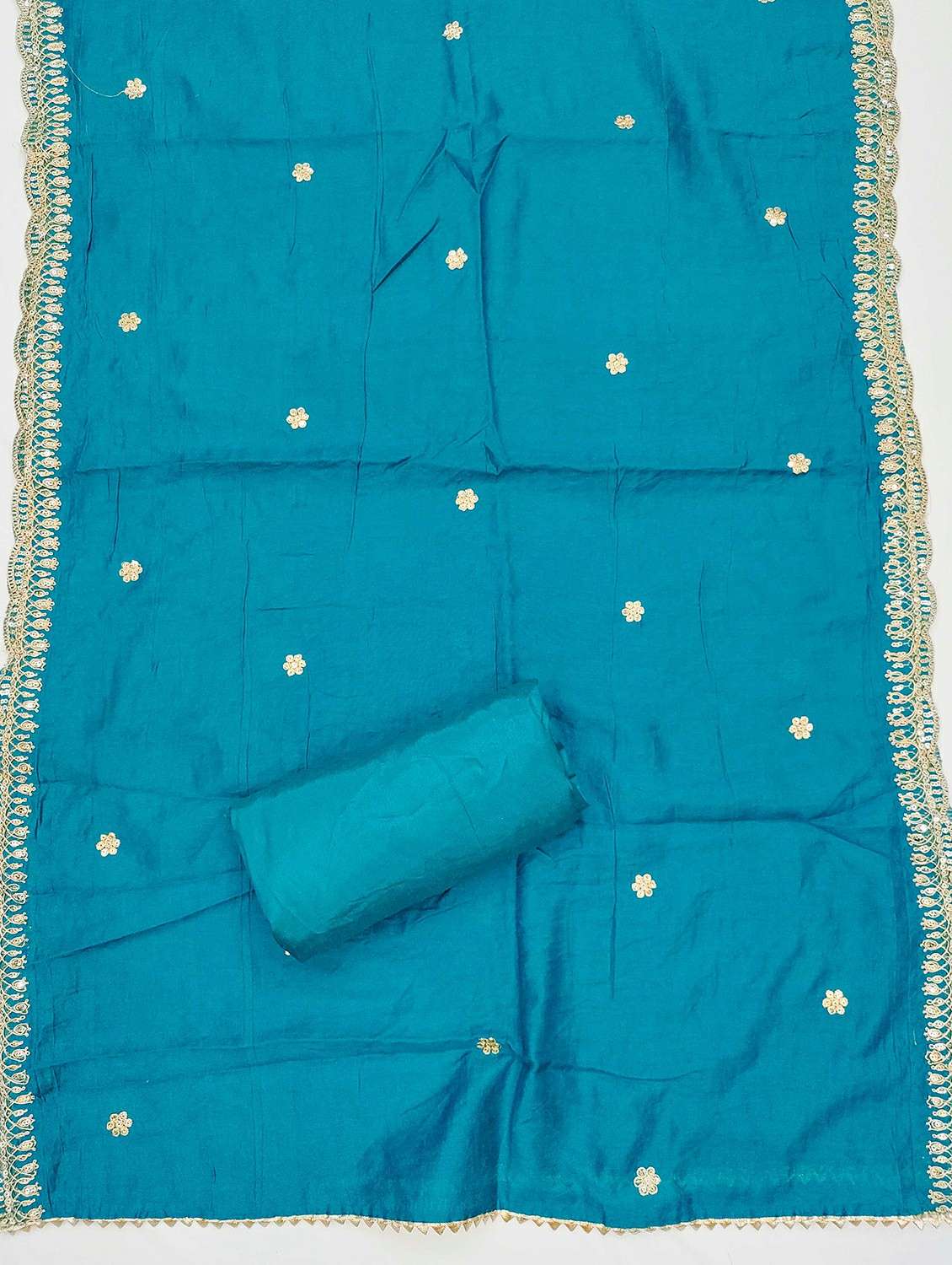 women solid with work embroidered unstitched suit set - 21987965 -  Standard Image - 3