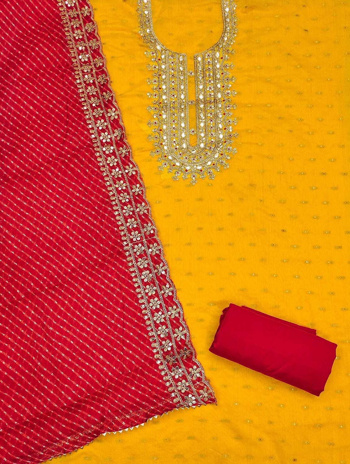 women self design embroidered unstitched suit set - 21988008 -  Standard Image - 3