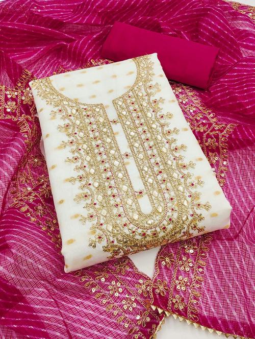 women self design embroidered unstitched suit set - 21988010 -  Standard Image - 0