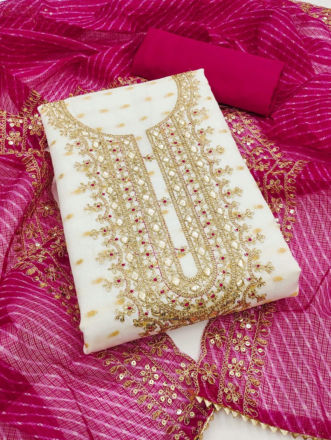 women self design embroidered unstitched suit set - 21988010 -  Zoom Image - 0