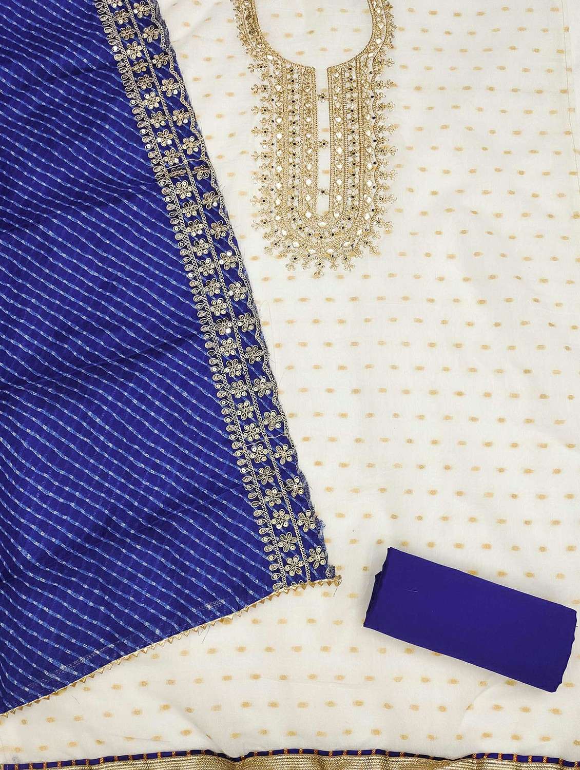 women self design embroidered unstitched suit set - 21988011 -  Standard Image - 3