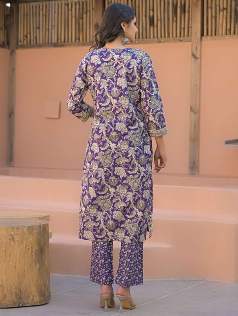 women three quarter sleeve kurta pant with dupatta set - 21988017 -  Standard Image - 3