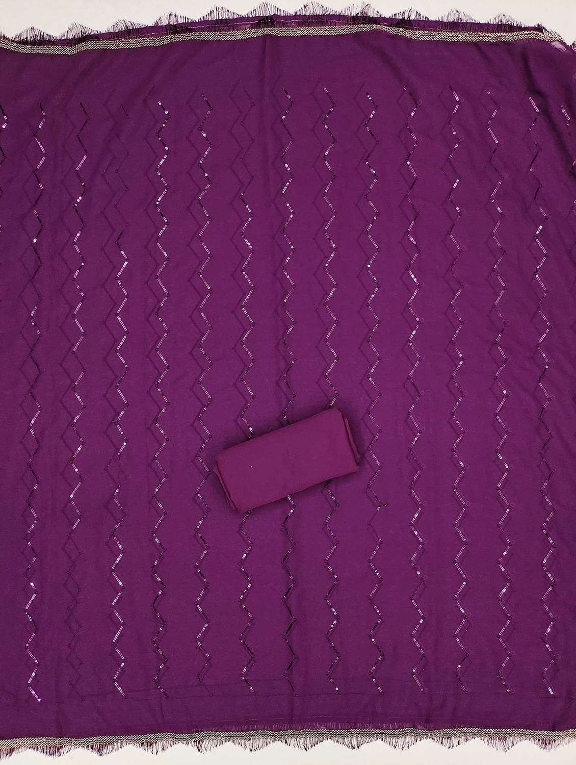 women solid with work embellished unstitched suit set - 21988085 -  Standard Image - 3