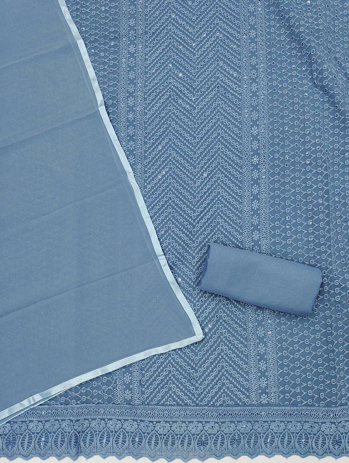 women solid with work embroidered unstitched suit set - 21988149 -  Standard Image - 3