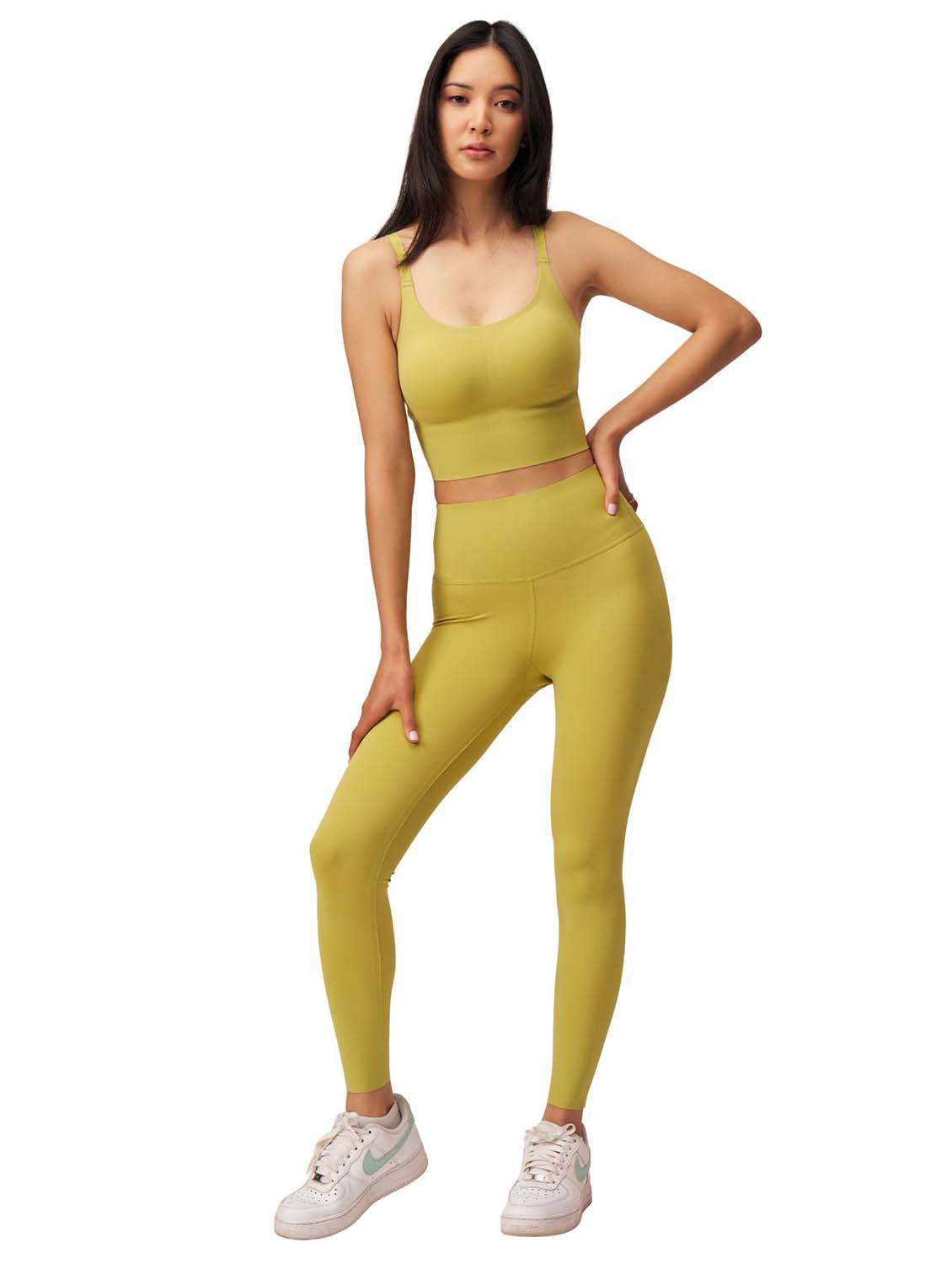women solid active wear set